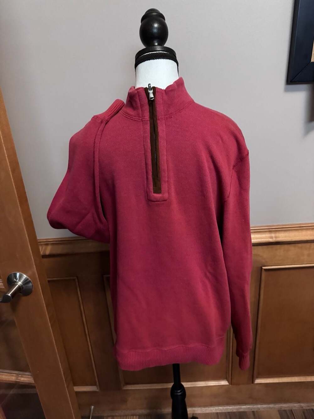 Cremieux Red Half Zip Pullover Sweatshirt
